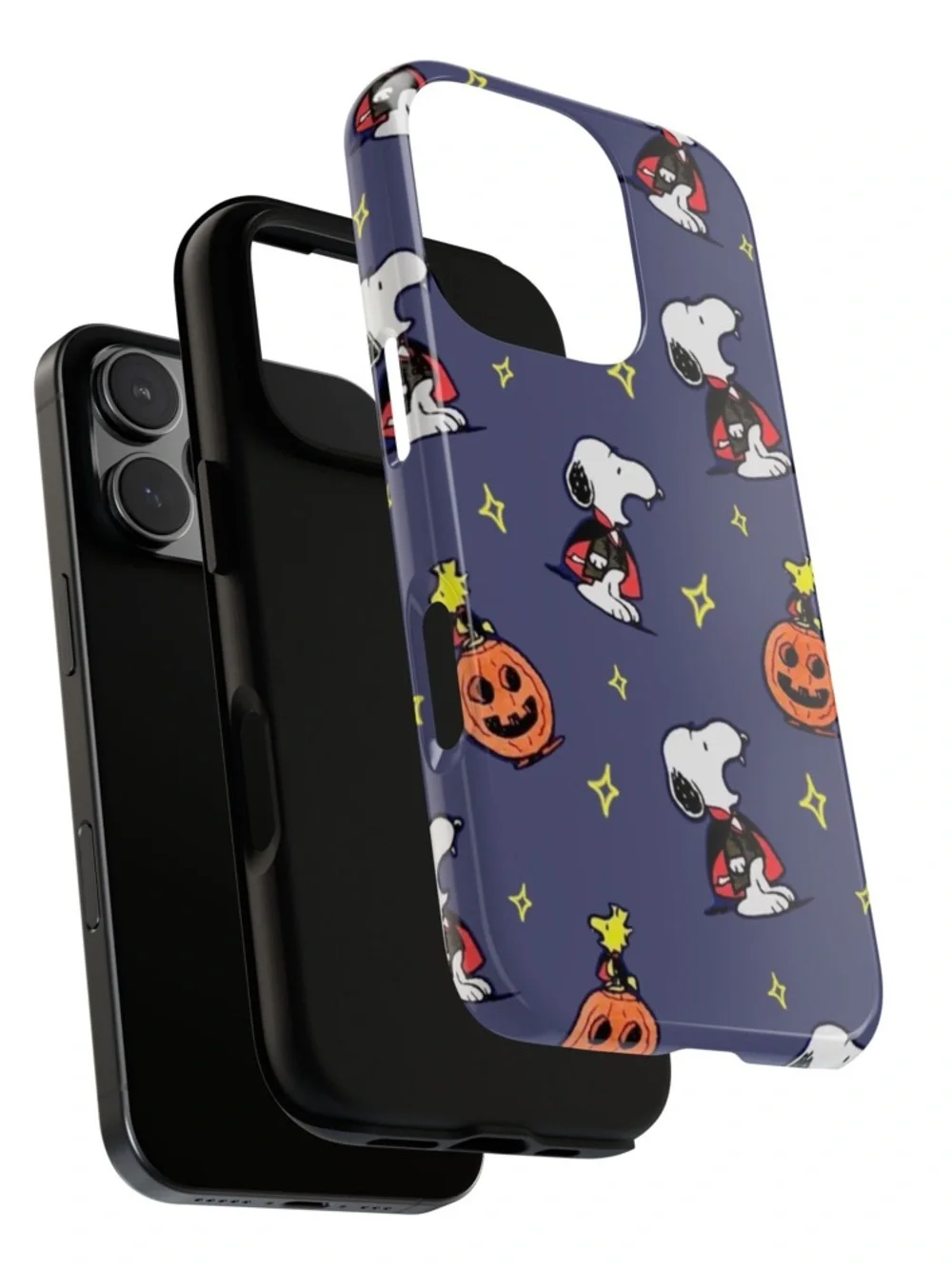 Blue-Purple Snoopy Pumpkins Halloween Glossy Phone Case for iPhone